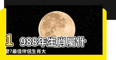 1988 屬什麼|【1988年次生肖】1988年生肖詳解：屬相、五行、婚。